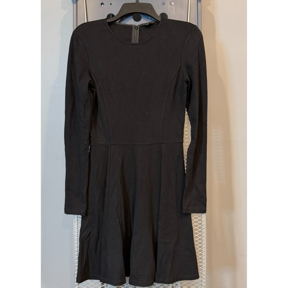 Theory‎ Dress Womens 4 Black Seam Sculpted Ponte Scuba Knit Capsule Skater